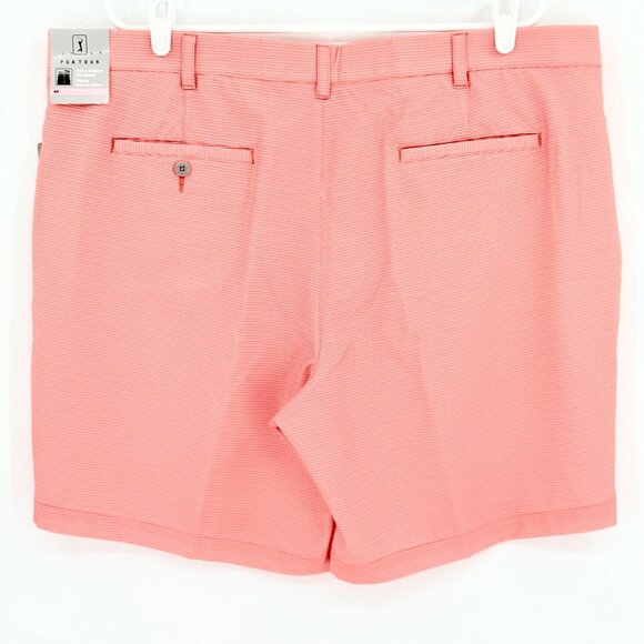 PGA Tour Men's Active Gripper Waistband UPF 50 Stretch Coral Shorts Size 40 NWT - Picture 2 of 11
